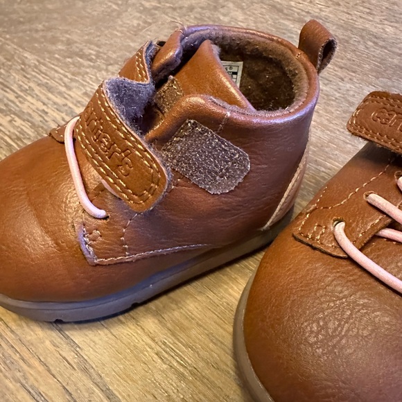 Carters Brown Leather First Walker Shoe size 3 - Picture 6 of 9